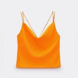 Zara Neon Orange Tank Top Size XS